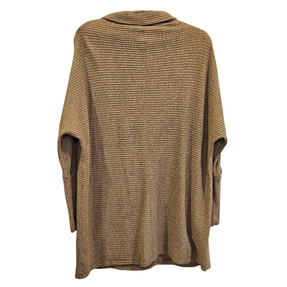 We The Free People Kitty Thermal Olive Green Waffle Knit Cowl Neck Tunic Top M - Picture 5 of 7
